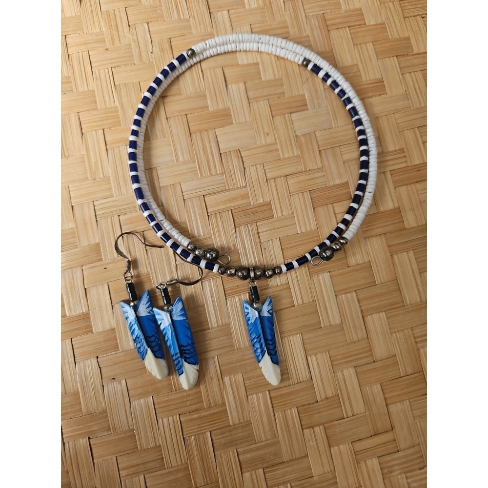 HANDMADE CARVED WATER BUFFALO BONE FEATHER EARRINGS ALASKA BONEYARD COLLECTION